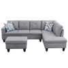 66.5" Grey Linen 3-Piece Living Room Sofa Set