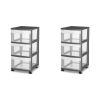 3 Drawer Cart Plastic, Set of 2