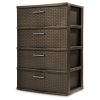 4 Drawer Wide Weave Tower Espresso