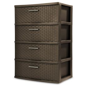 4 Drawer Wide Weave Tower Espresso