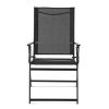 Greyson Steel and Sling Folding Outdoor Patio Armchair - Set of 2, Black