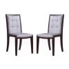 Manhattan Comfort Executor Silver and Walnut Faux Leather Dining Chairs (Set of Two)