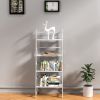 Bookshelf, Ladder Shelf, 4 Tier Tall Bookcase, Modern Open Book Case for Bedroom, Living Room, Office (White)