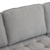 218*141*87cm Burlap Diamond Electroplated Gold Trident Legs Three Seats With Footstool Indoor Modular Sofa Light Gray