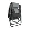 Outdoors Oversized Zero Gravity Chair Bungee Sling Lounger, Gray and Black