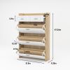 White +Oak Color shoe cabinet with 3 doors 2 drawers,PVC door with shape ,large space for storage