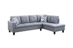 66.5" Grey Linen 3-Piece Living Room Sofa Set
