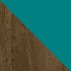 Manhattan Comfort Liberty 42.52" Mid-Century Modern TV Stand with 2 Shelves and 1 Door in Rustic Brown and Aqua Blue