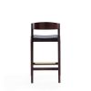Manhattan Comfort Klismos 36.75 in. Black and Dark Walnut Beech Wood Counter Height Bar Stool