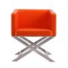 Manhattan Comfort Hollywood Orange and Polished Chrome Faux Leather Lounge Accent Chair