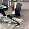 Contemporary Style Z-Shaped Chair Base 2pcs Dining Chairs Black Leatherette Chrome Finish Side Chair Dining Room Furniture