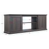 Manhattan Comfort Franklin 60" TV Stand with 2 Doors and Open Shelves in Heavy Brown