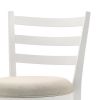 Joplin White Ladder Back Counter Height Chair with Upholstered Seat