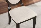 Transitional Espresso and Ivory Side Chairs Set of 2 Chairs Dining Room Furniture 100% Polyester Round Curved Backrest