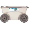 Outdoor Rolling Garden Scooter with Wheels & Pull Strap, Light Taupe, 14.5 in D x 24.25 in H x 13.5 in W