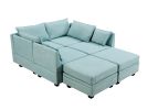 U_Style Modern Large U-Shape Modular Sectional Sofa, Convertible Sofa Bed with Reversible Chaise for Living Room, Storage Seat
