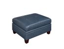 Genuine Leather Ink Blue Tufted 6pc Modular Sofa Set 3x Corner Wedge 2x Armless Chair 1x Ottoman Living Room Furniture Sofa Couch