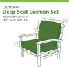45"L x 22.7"W Black Medallion Deep-Seat Outdoor Seating Cushions (2 Pieces)