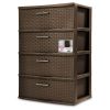 4 Drawer Wide Weave Tower Espresso