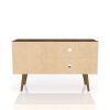 Manhattan Comfort Liberty 42.52" Mid-Century Modern TV Stand with 2 Shelves and 1 Door in Rustic Brown and Yellow