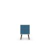Manhattan Comfort Liberty Mid-Century Modern Nightstand 2.0 with 2 Full Extension Drawers in White and Aqua Blue with Solid Wood Legs