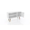 Manhattan Comfort Liberty 42.52" Mid-Century Modern TV Stand with 2 Shelves and 1 Door in White