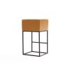 Manhattan Comfort Embassy 34 in. Metal Counter Height Bar Stool in Clay