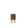 Manhattan Comfort Liberty 53.14" Mid-Century Modern TV Stand with 5 Shelves and 1 Door in Rustic Brown with Solid Wood Legs