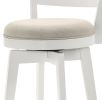 Joplin White Ladder Back Counter Height Chair with Upholstered Seat