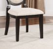 Transitional Espresso and Ivory Side Chairs Set of 2 Chairs Dining Room Furniture 100% Polyester Round Curved Backrest