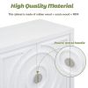 TREXM Retro Sideboarddoor with Circular Groove Design Round Metal Door Handle for Entrance, Dinning Room, Living Room (White)