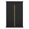 Storage Cabinet with Tempered Glass Doors Curio Cabinet with Adjustable Shelf Display Cabinet with Triple Drawers,Black