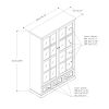 Storage Cabinet with Tempered Glass Doors Curio Cabinet with Adjustable Shelf Display Cabinet with Triple Drawers,Black