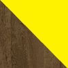 Manhattan Comfort Liberty 42.52" Mid-Century Modern TV Stand with 2 Shelves and 1 Door in Rustic Brown and Yellow