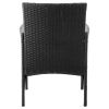 Manhattan Comfort Imperia Steel Rattan 3-Piece Patio Conversation Set with Cushions in Grey