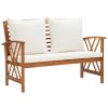 3 Piece Patio Lounge Set with Cushions Solid Acacia Wood