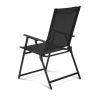 Greyson Steel and Sling Folding Outdoor Patio Armchair - Set of 2, Black