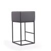Manhattan Comfort Embassy 38 in. Grey and Black Metal Barstool