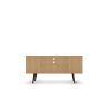 Manhattan Comfort Liberty 53.14" Mid-Century Modern TV Stand with 5 Shelves and 1 Door in Rustic Brown with Solid Wood Legs