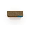 Manhattan Comfort Liberty 42.52" Mid-Century Modern TV Stand with 2 Shelves and 1 Door in Rustic Brown and Aqua Blue