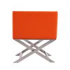 Manhattan Comfort Hollywood Orange and Polished Chrome Faux Leather Lounge Accent Chair