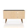 Manhattan Comfort Liberty 42.52" Mid-Century Modern TV Stand with 2 Shelves and 1 Door in Rustic Brown and Aqua Blue