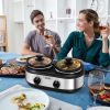 Factory Wholesale 2.5 QT Silver Small Portable Twin Double Crockpot Slow Cooker For Buffet Kitchen