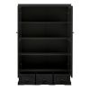 Storage Cabinet with Tempered Glass Doors Curio Cabinet with Adjustable Shelf Display Cabinet with Triple Drawers,Black