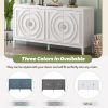 TREXM Retro Sideboarddoor with Circular Groove Design Round Metal Door Handle for Entrance, Dinning Room, Living Room (White)