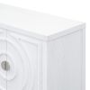 TREXM Retro Sideboarddoor with Circular Groove Design Round Metal Door Handle for Entrance, Dinning Room, Living Room (White)