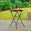 31" Round High-Top Folding Table, Walnut