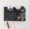 Metal Key Hooks with 3 Adjustable Baskets and 3 Hooks, Pegboards for wall Organizer