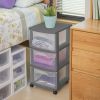 3 Drawer Cart Plastic, Set of 2