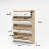White +Oak Color shoe cabinet with 3 doors 2 drawers,PVC door with shape ,large space for storage